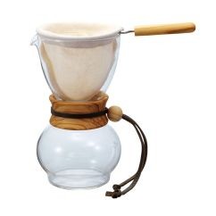 Dripper (Drip Pot) Hario Woodneck (DPW-1-OV) - na 2 šálky, 240 ml, olivové dřevo