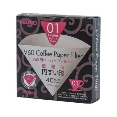 Papírové filtry Hario V60 #1 (VCF-01-100W) - 40 ks